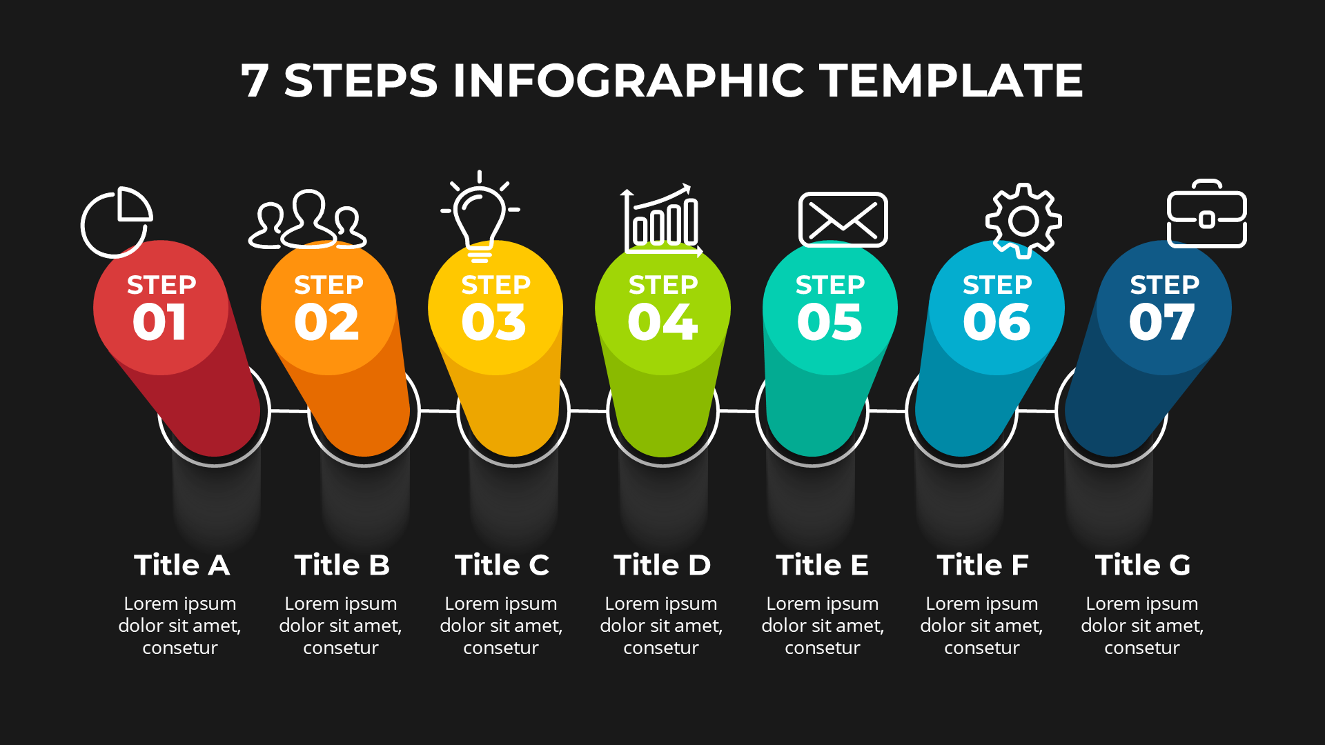 3D Infographics Dark slide 6